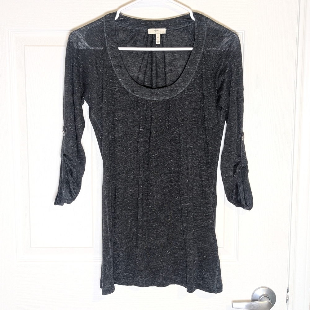 Joie Lightweight Linen Scoop Neck Blouse XS